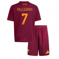 Maglia Calcio AS Roma Lorenzo Pellegrini #7 Prima Divisa Bambino 2025-26 Manica Corta (+ pantaloncini)